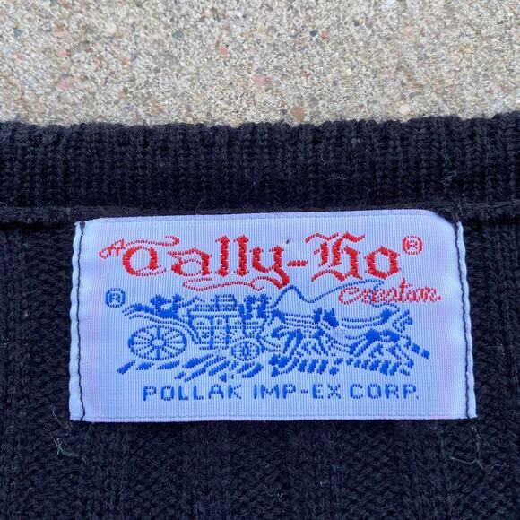 Green Mens Tally Ho Sweater Vest - Picture 3 of 3